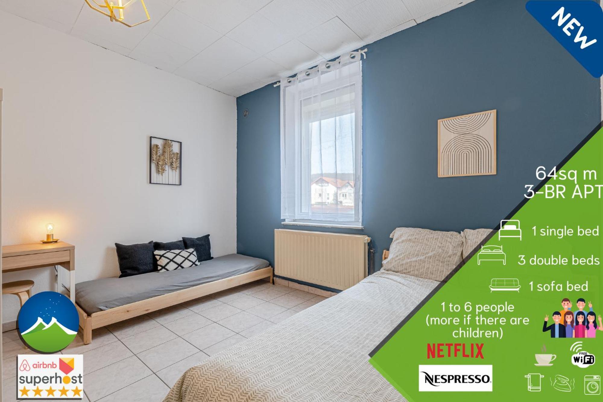 3 Appts - 3 A 7 Lits - Parfait 6 A 10 Pers - Max 26 Pers - 1 Immeuble - Convivialite, Rentabilite ------ English - 3 Apts - 3 To 7 Beds - Ideal For 6 To 10 Guests - Up To 26 - Same Building -- Cattenom Hettange-Grande Exterior foto